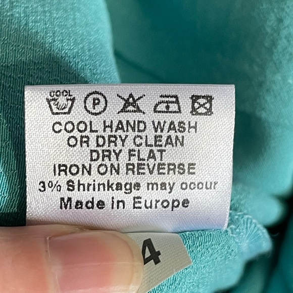 House of Foxy 1940s style blouse in bright duckegg UK size 12 - Picture 14 of 14